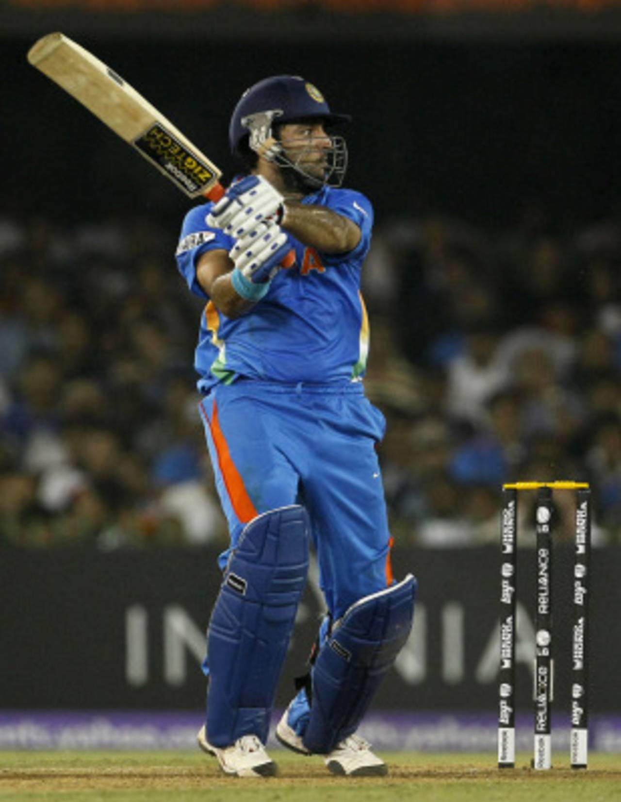 Yuvraj Singh plays a square cut, India v Australia, 2nd quarter-final, Ahmedabad, World Cup 2011, March 24, 2011