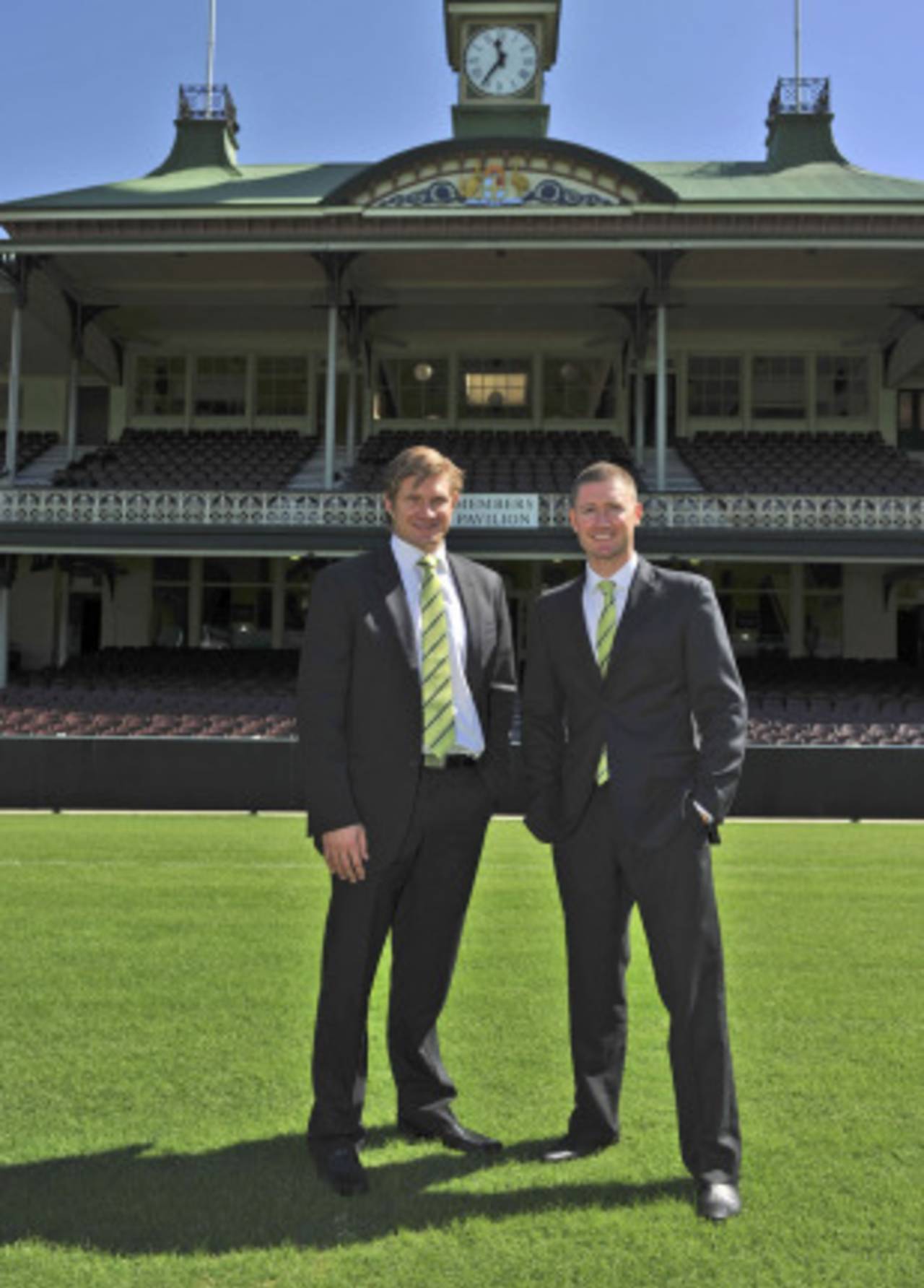 Newly named Australia vice-captain and captain, Shane Watson and Michael Clarke, at the SCG, Sydney, March 30, 2011