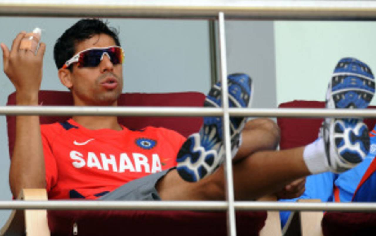 Ashish Nehra is a doubtful starter for the final, as he tends to a fractured finger, Mumbai, April 1 2011
