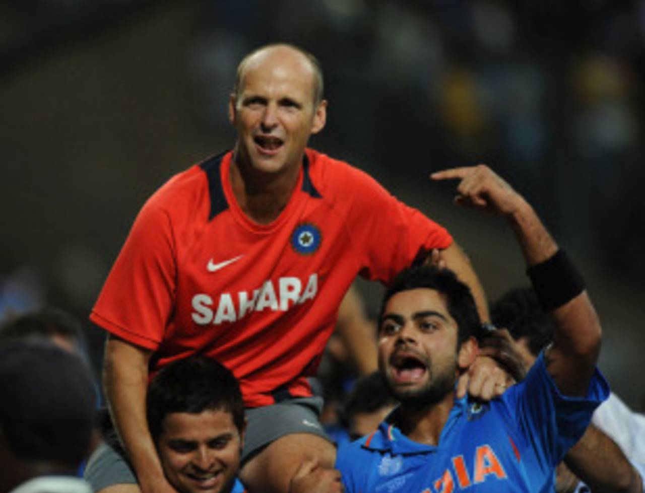 Gary Kirsten was carried on his team's shoulders after India's World Cup win&nbsp;&nbsp;&bull;&nbsp;&nbsp;AFP