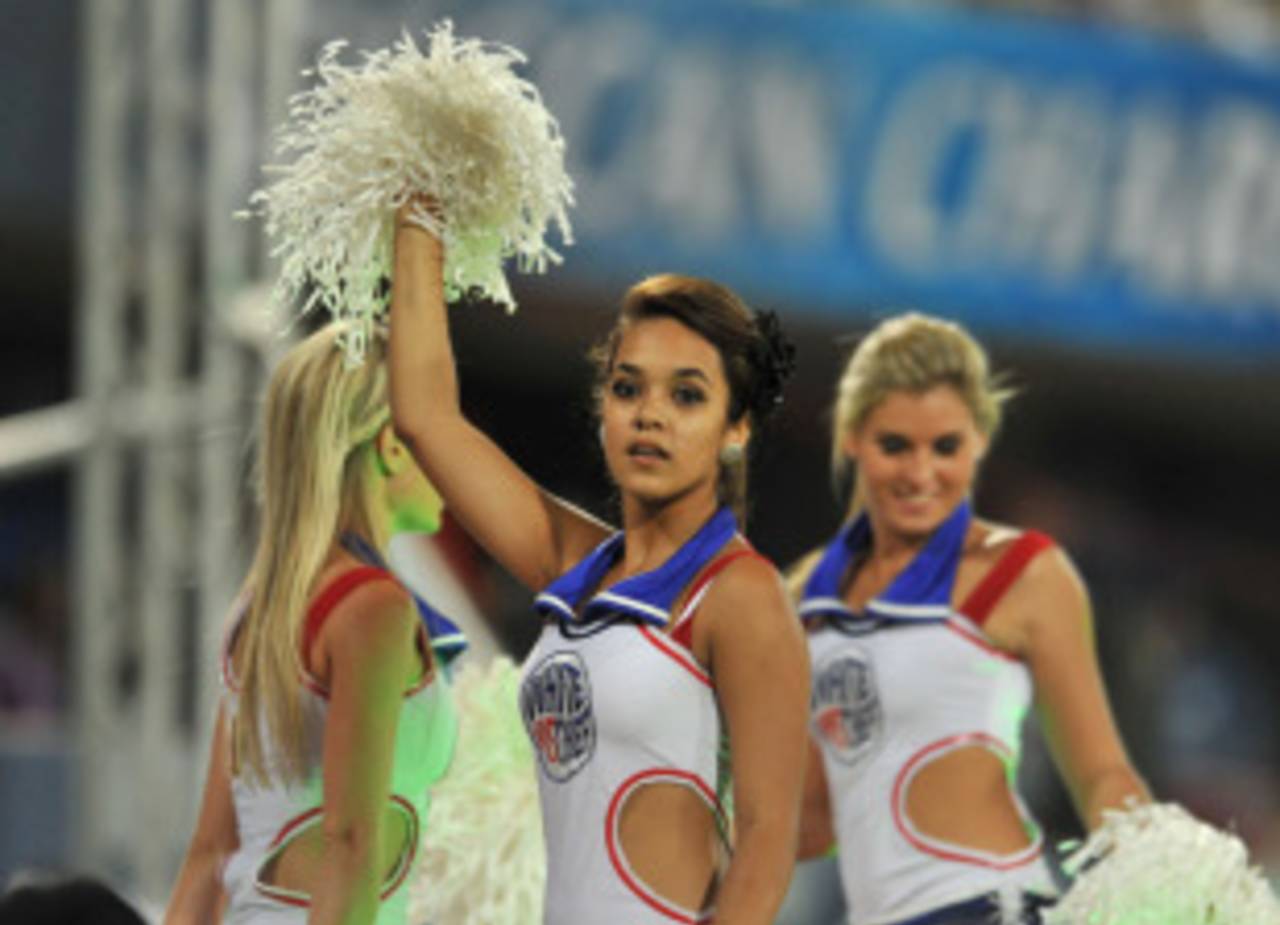 A troupe of cheerleaders strut their stuff in Hyderabad, Deccan Chargers v Royal Challengers Bangalore, IPL 2011, Hyderabad, April 14, 2011