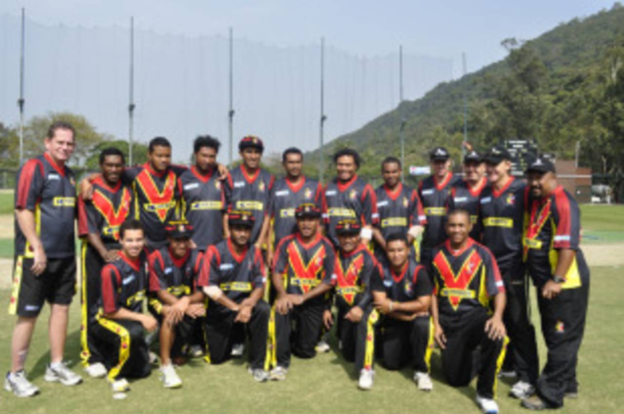 Bill Leane (back row, extreme left) has been key to Papua New Guinea's rise&nbsp;&nbsp;&bull;&nbsp;&nbsp;Cricket PNG