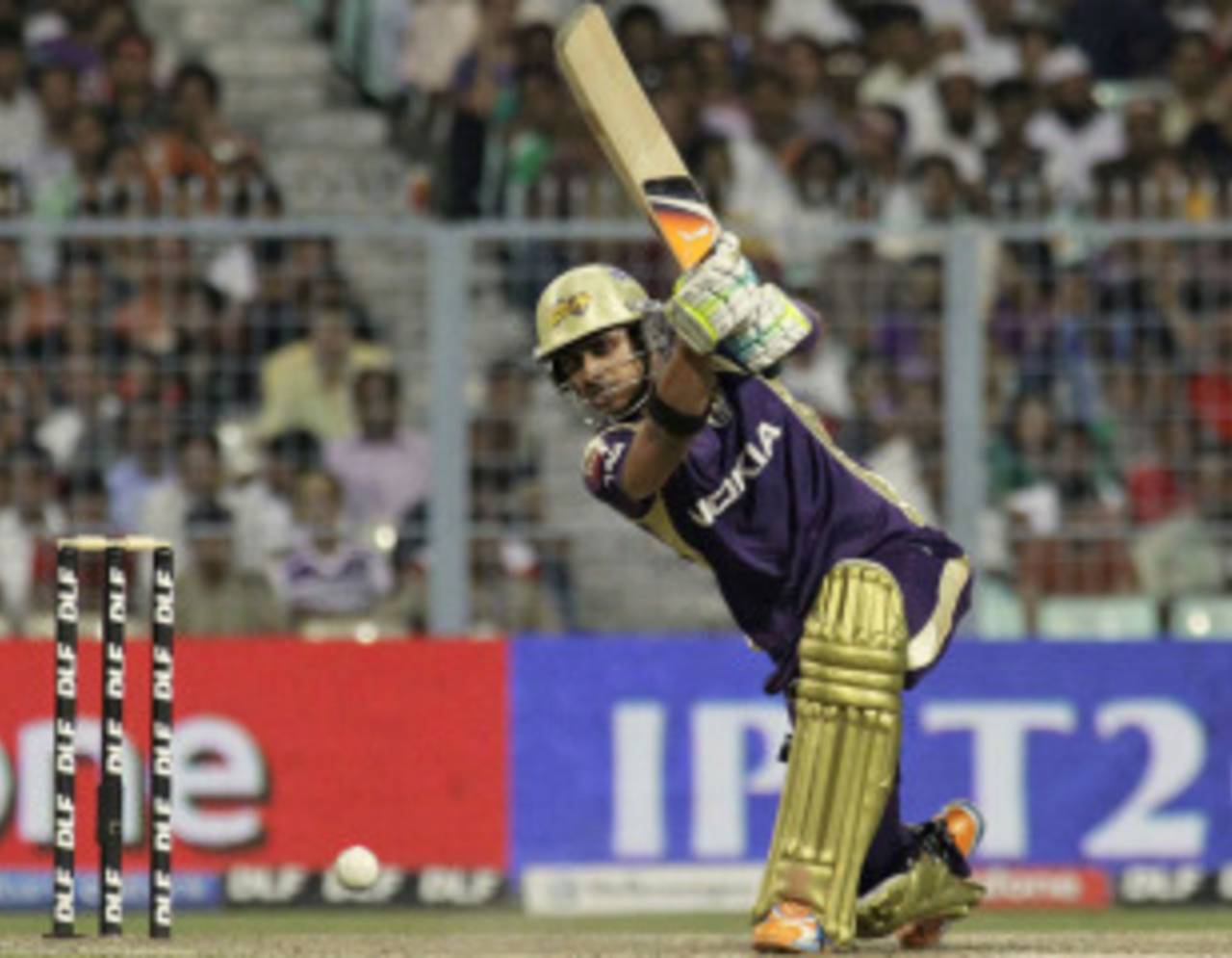 Manoj Tiwary plays a cover drive, Kolkata Knight Riders v Kochi Tuskers Kerala, IPL 2011, Kolkata, April 20, 2011
