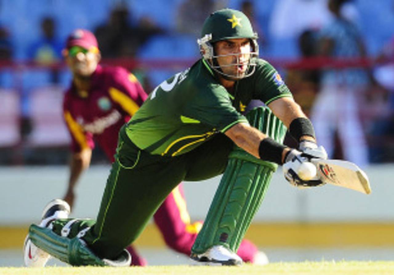 Misbah-ul-Haq provided the finishing touches with a run-a-ball 43, West Indies v Pakistan, 2nd ODI, Gros Islet, April 25, 2011