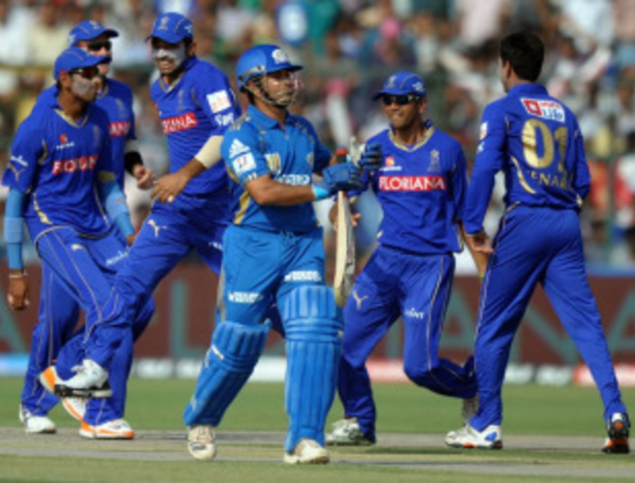 The fans were denied a Warne v Tendulkar contest, as Ashok Menaria picked up his first Twenty20 wicket&nbsp;&nbsp;&bull;&nbsp;&nbsp;AFP