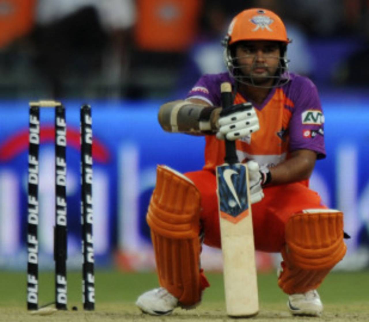 Parthiv Patel is distraught after being bowled by a ball that kept alarmingly low, Kochi Tuskers Kerala v Delhi Daredevils, IPL 2011, Kochi, April 30, 2011