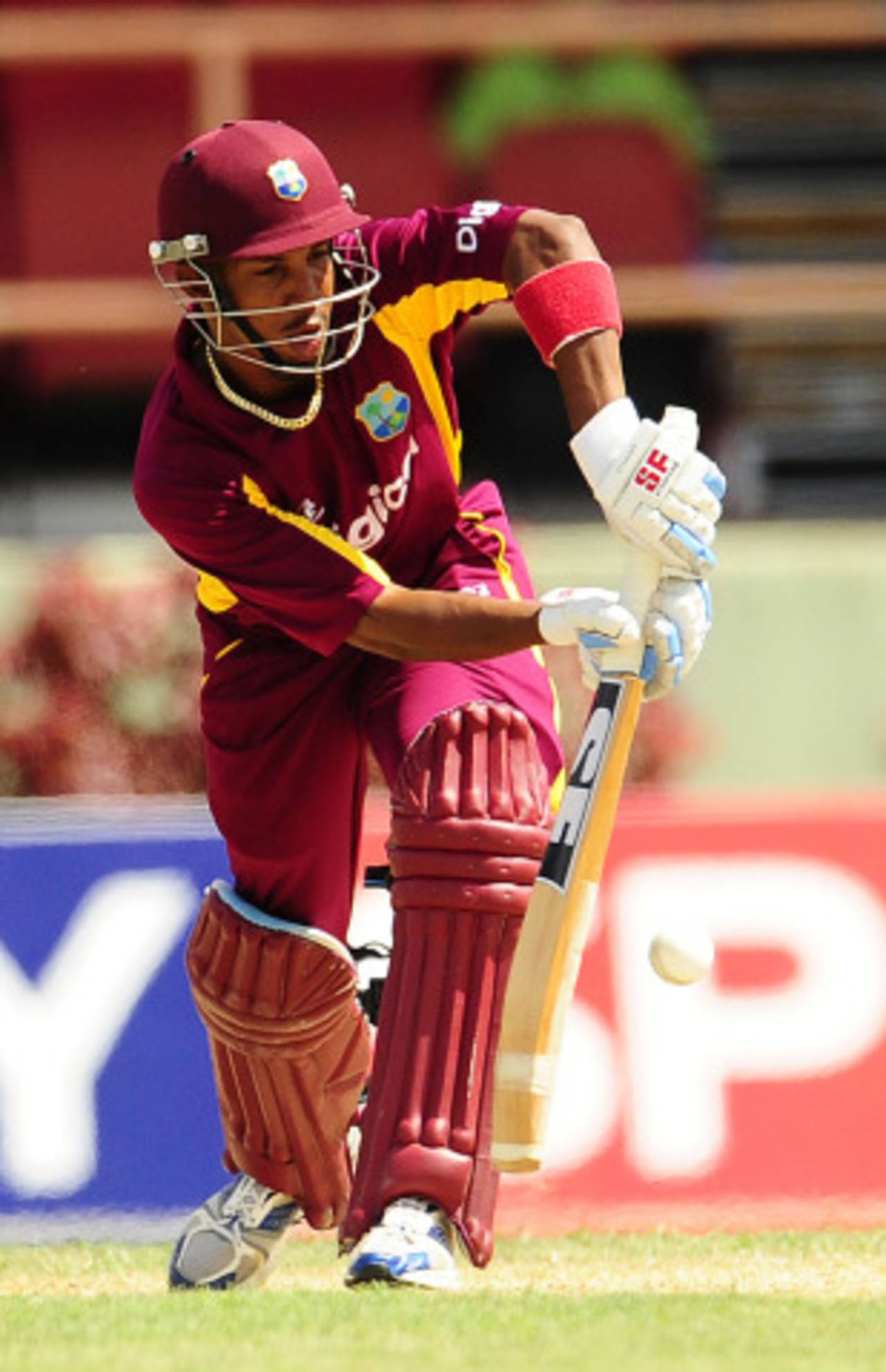 Lendl Simmons picks a gap on the leg side, West Indies v Pakistan, 5th ODI, Providence, Guyana, May 5, 2011