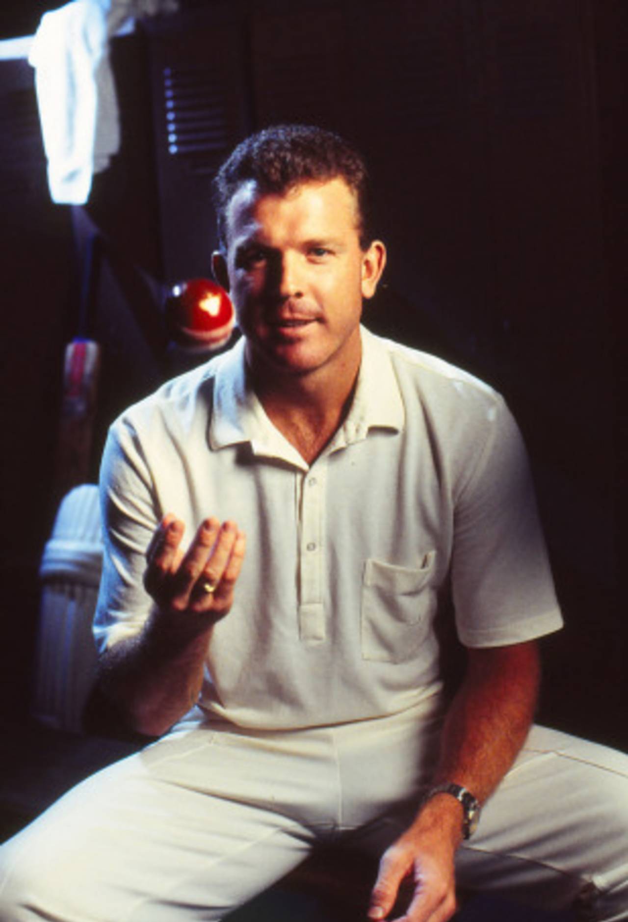 Craig McDermott in the Australian dressing room, April 23, 1993