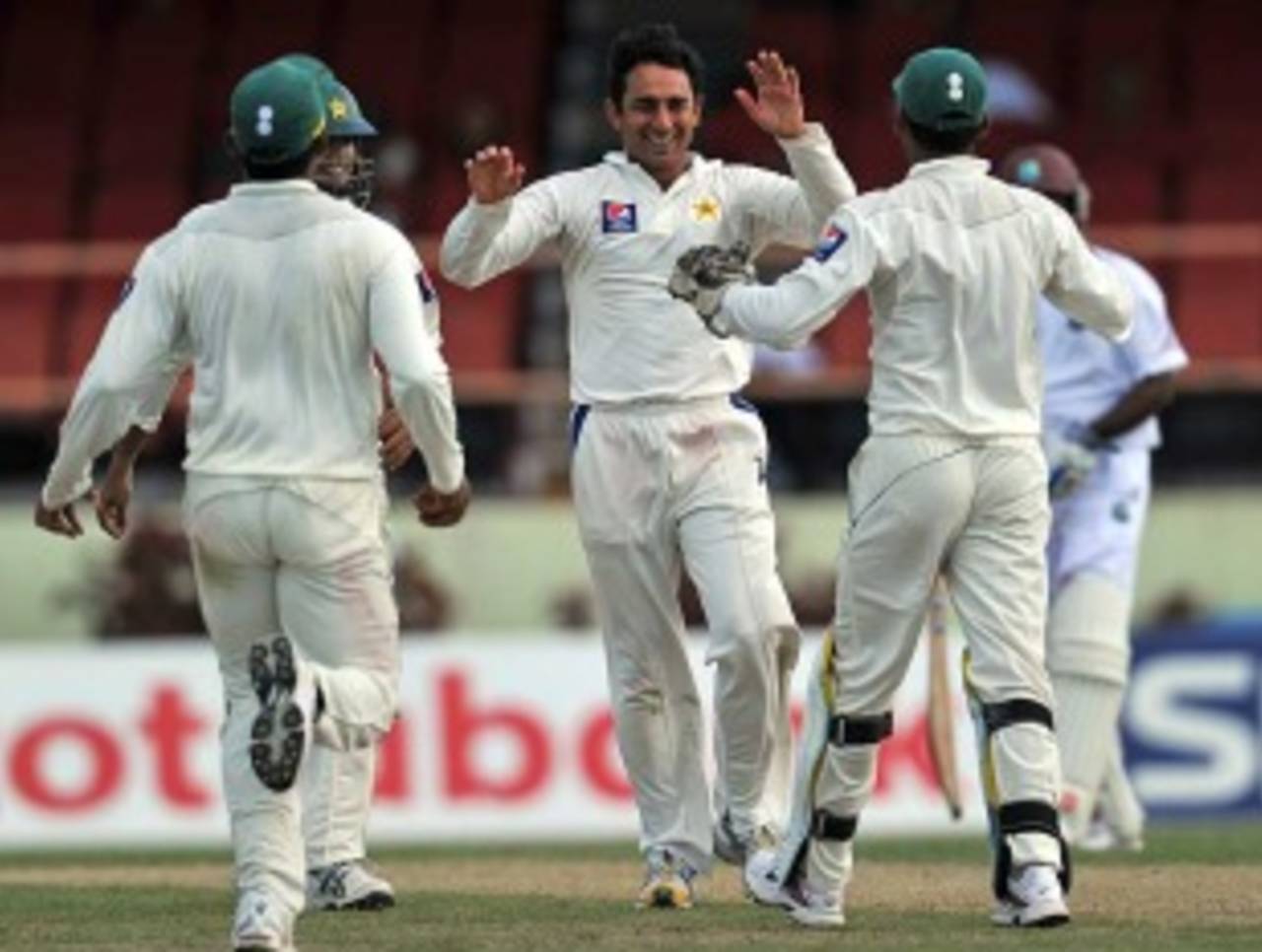 Saeed Ajmal picked up two wickets in quick succession after tea, West Indies v Pakistan, 1st Test, Providence, 1st day, May 12, 2011