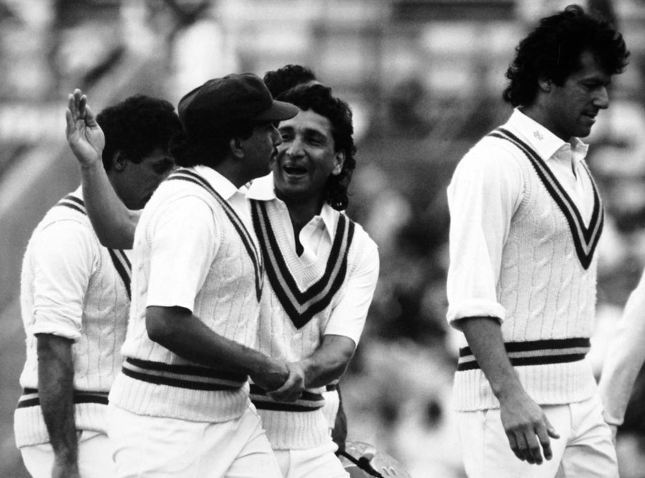 Imran Khan leads the Pakistan team out of the the field, England v Pakistan, 5th Test, The Oval, 4th day, August 10, 1987