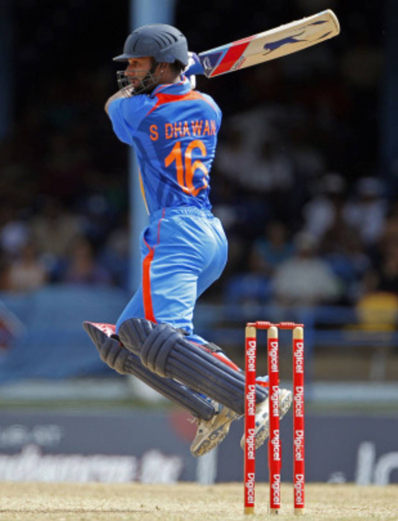 Shikhar Dhawan jumps and cuts through point, 1st ODI, Trinidad, June 6, 2011