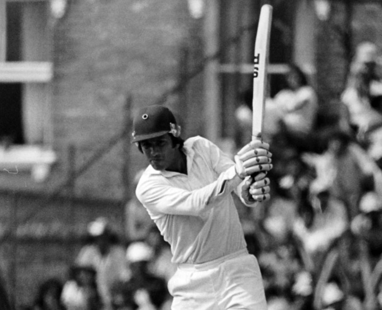 Majid Khan drives the ball off Andy Roberts, Pakistan v West Indies, World Cup, semi-final, The Oval, June 20, 1979