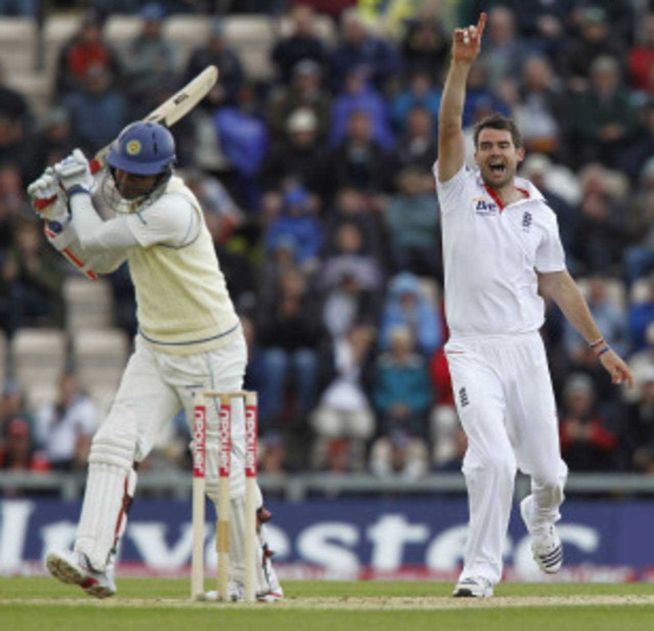 Kumar Sangakkara shows his frustration after edging behind, England v Sri Lanka, 3rd Test, Rose Bowl, June 16, 2011