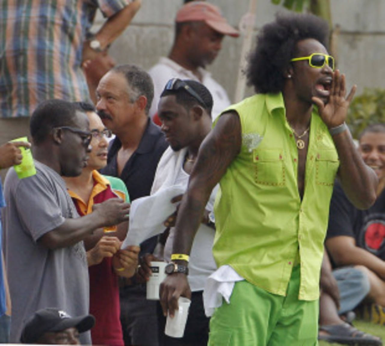 Chris Gayle shows off his flamboyant new hairstyle, West Indies v India, 5th ODI, Kingston, Jamaica, June 16, 2011
