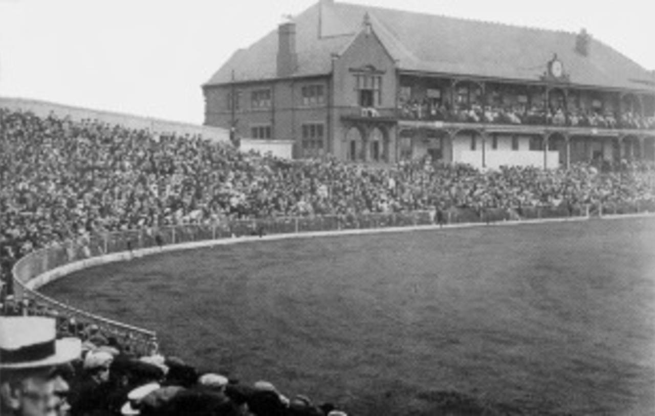 The crowd at Bramall Lane for the first day of the ground's only Test, England v Australia, 3rd Test, Sheffield, July 4, 1902