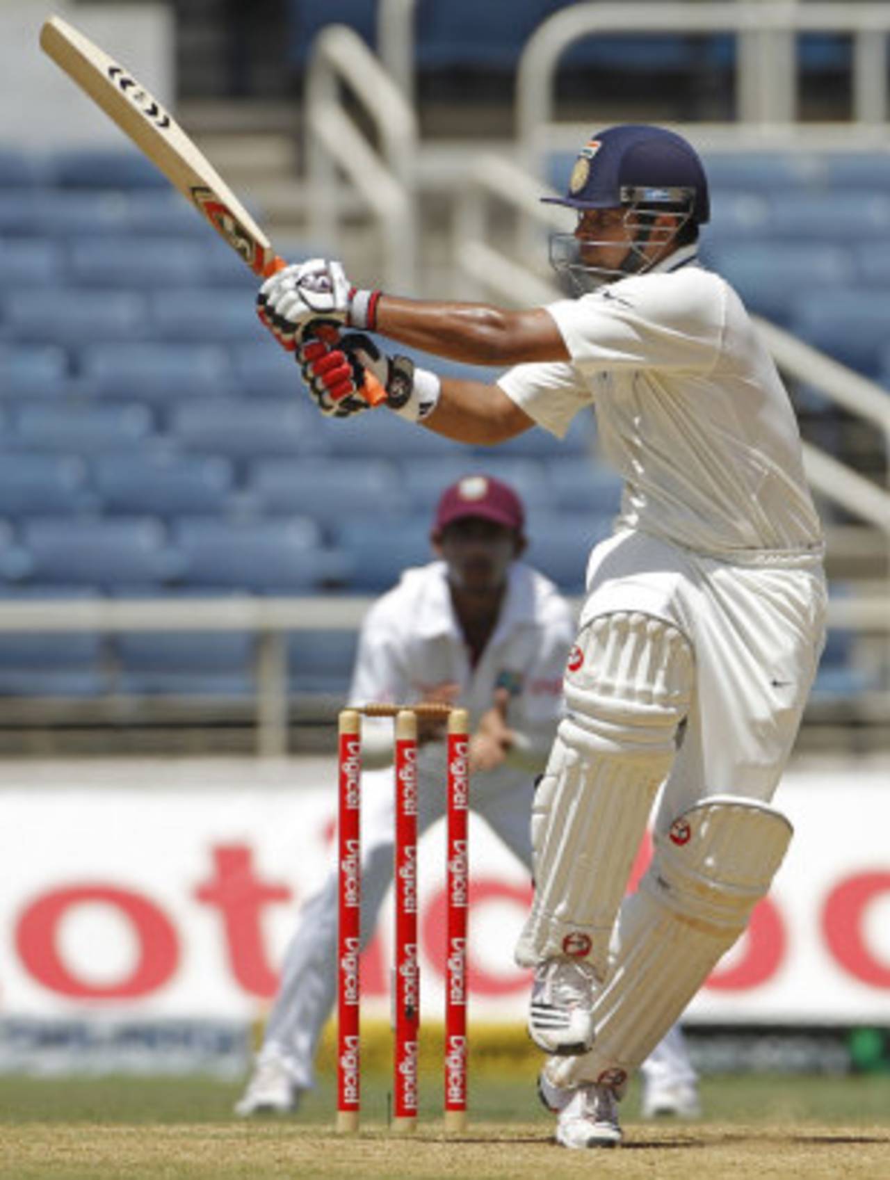 Suresh Raina deals adequately with a short ball, West Indies v India, 1st Test, Kingston, 3rd day, June 22, 2011