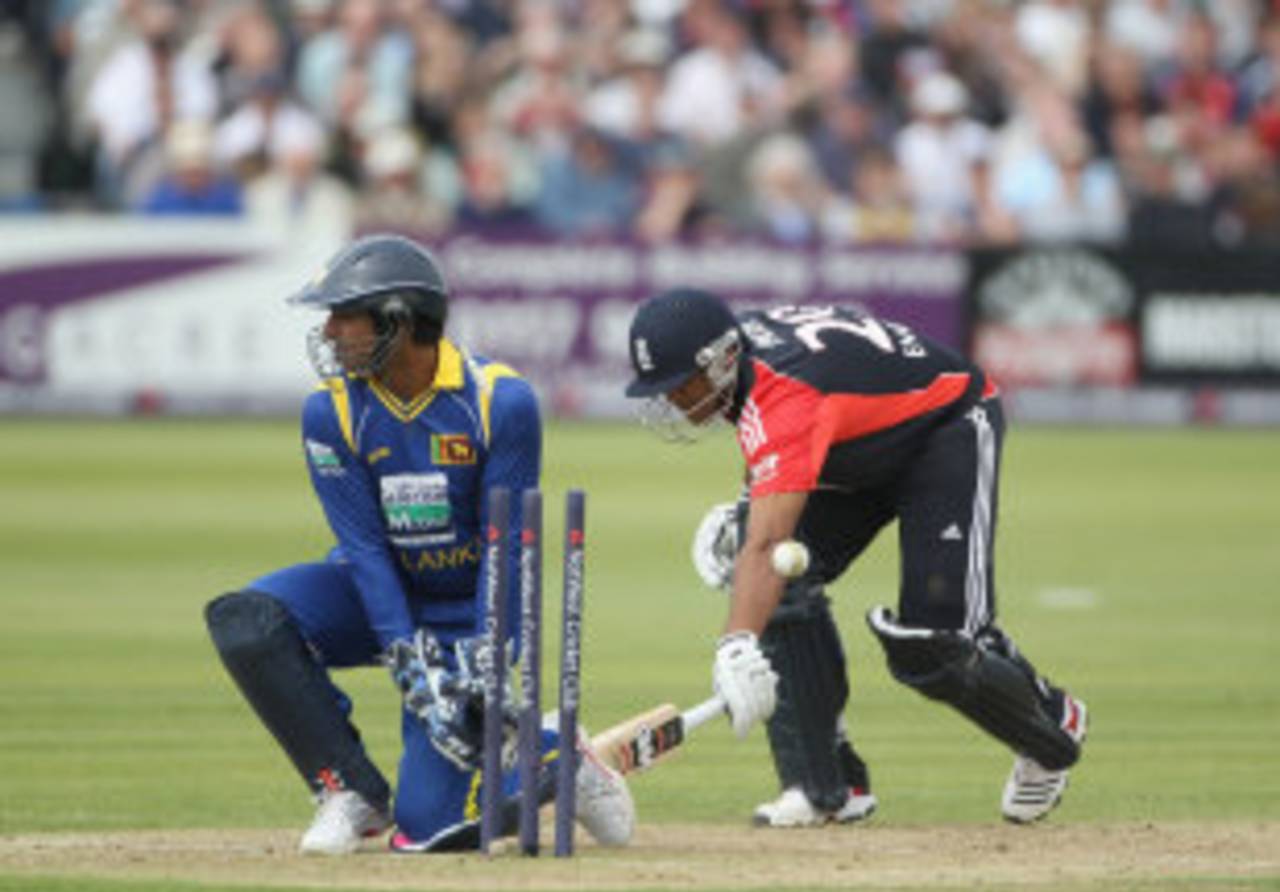 Samit Patel was run out for 0 as England's innings lost momentum, England v Sri Lanka, only Twenty20, Bristol, June 25, 2011