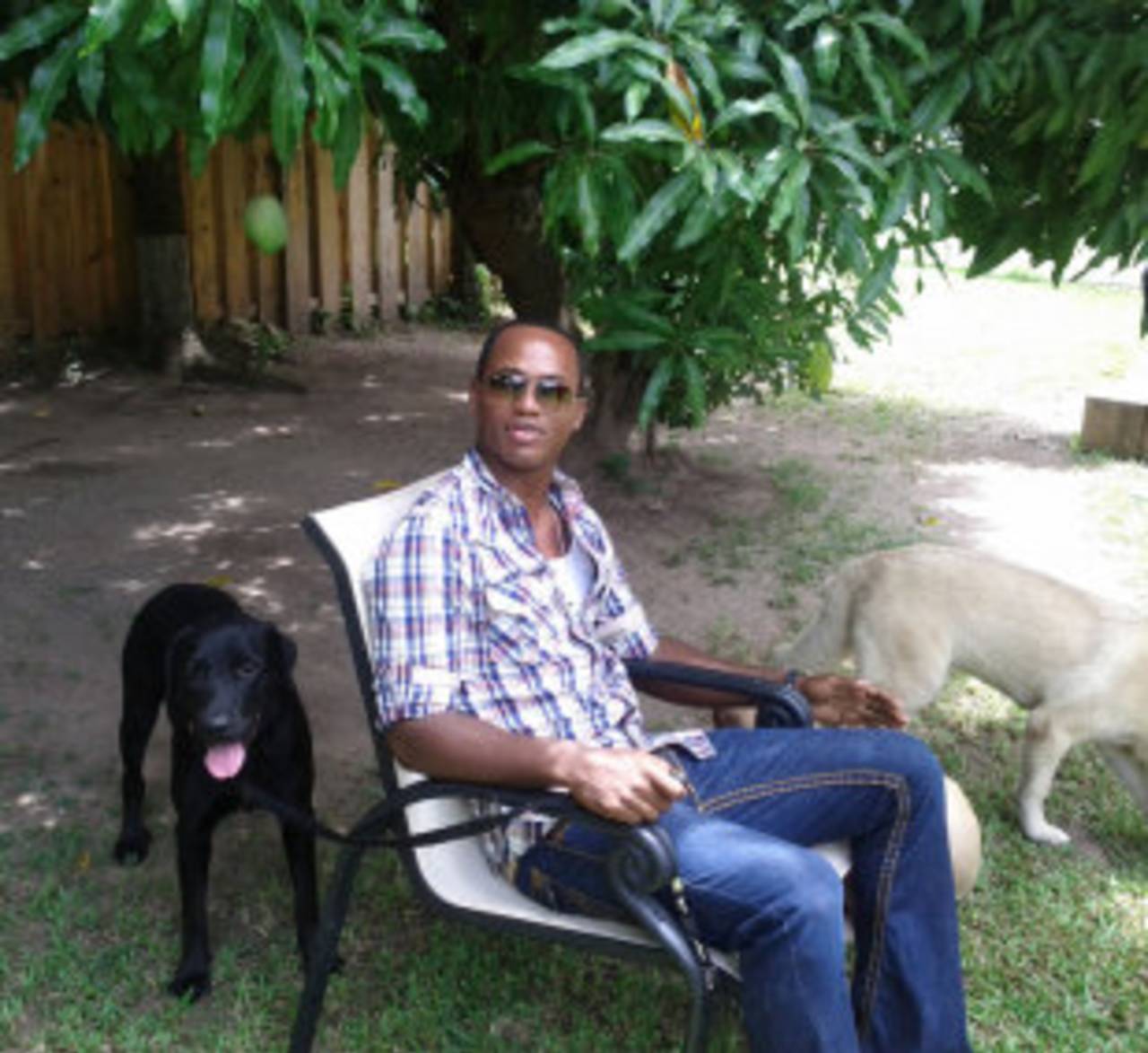 Marlon Samuels at home with his dogs, June 26, 2011