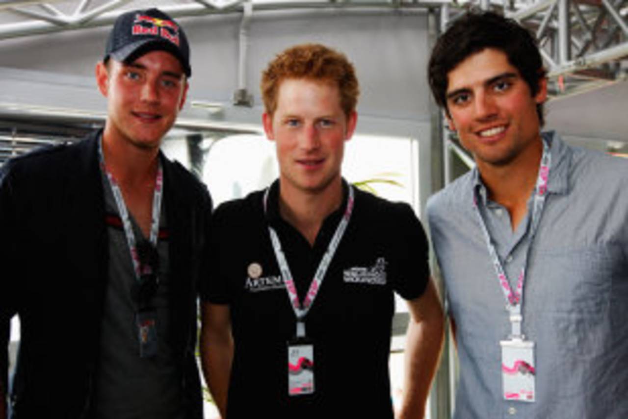 Alastair Cook insisted on photographic evidence after he won a bet with Stuart Broad that even royals needed access passes to get into the team rooms at the British Grand Prix&nbsp;&nbsp;&bull;&nbsp;&nbsp;Getty Images