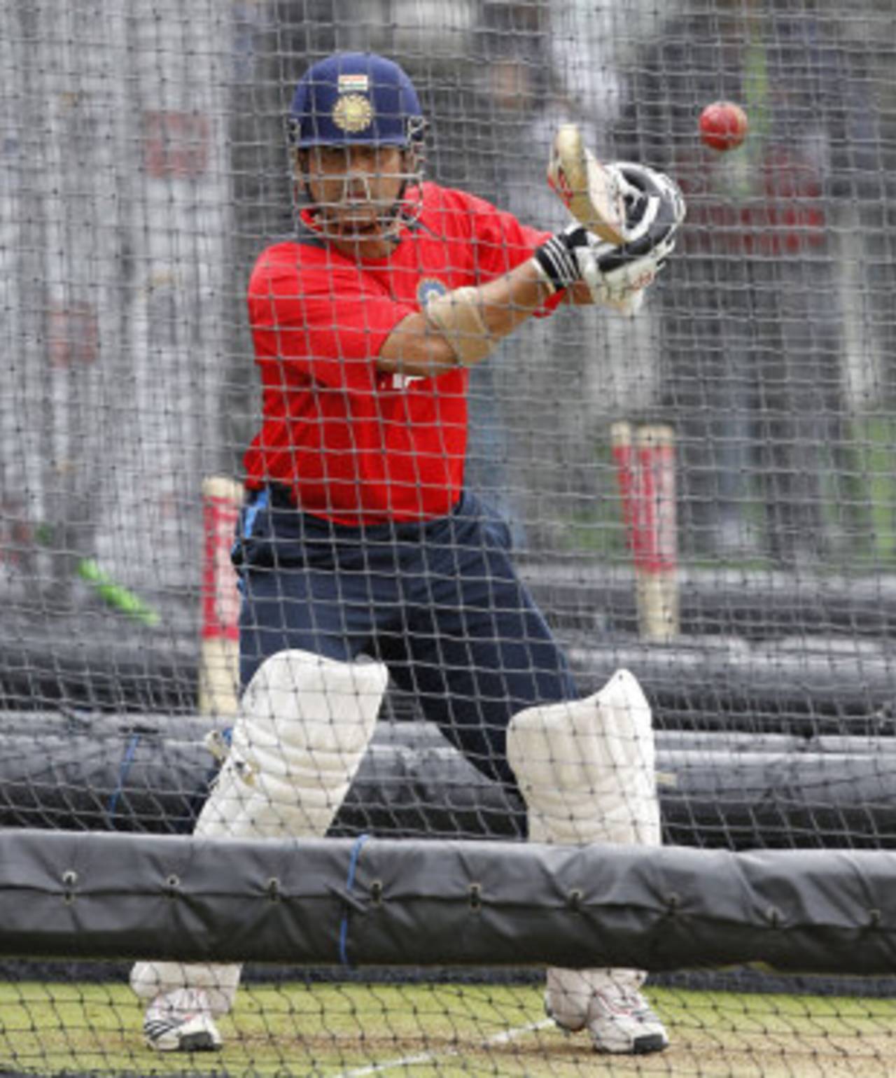 Sachin Tendulkar bats in the nets, Lord's, July 20, 2011