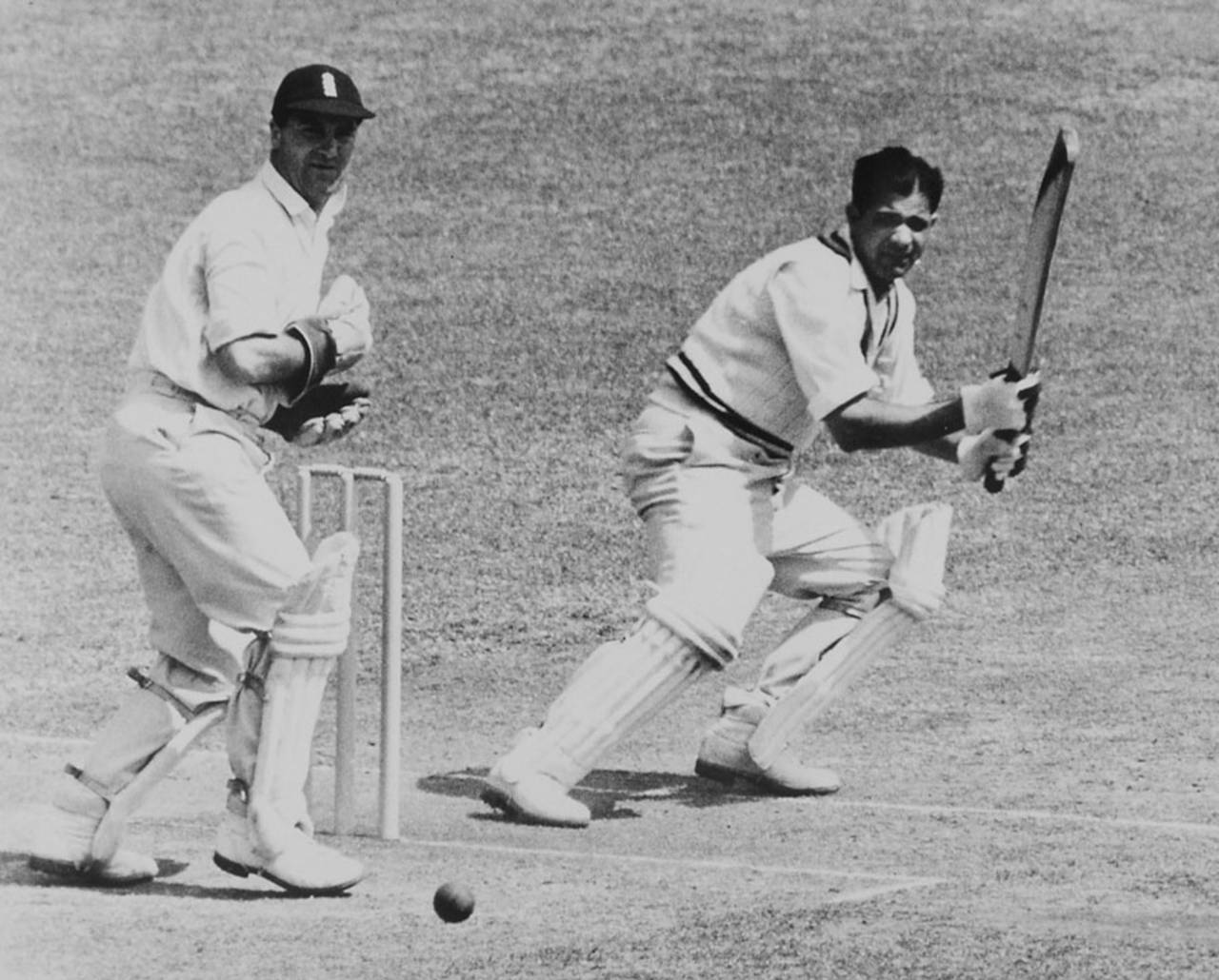 Vinoo Mankad bats on the way to 72, England v India, 2nd Test, Lord's, 19 June, 1952
