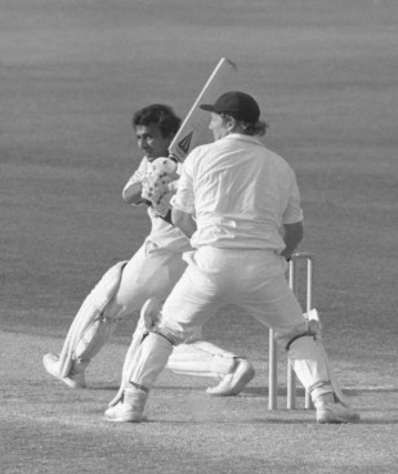 Sunil Gavaskar pulls one to the leg side during his double-century, England v India, 4th Test, The Oval, 4th day, 3 September, 1979