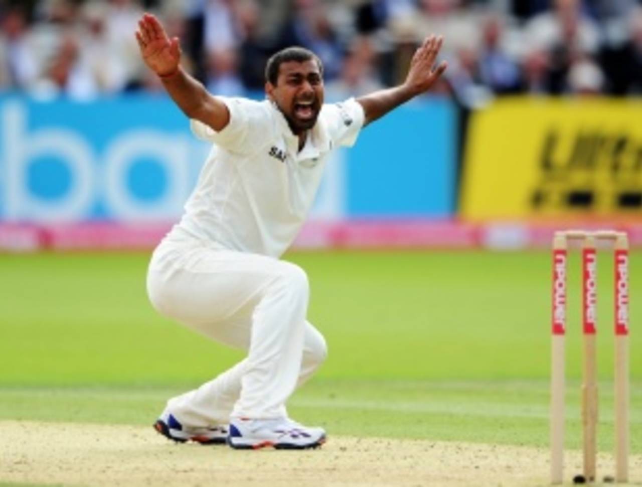 Praveen Kumar got on the honours board with a five-for, England v India, 1st Test, Lord's, 2nd day, July 22, 2011