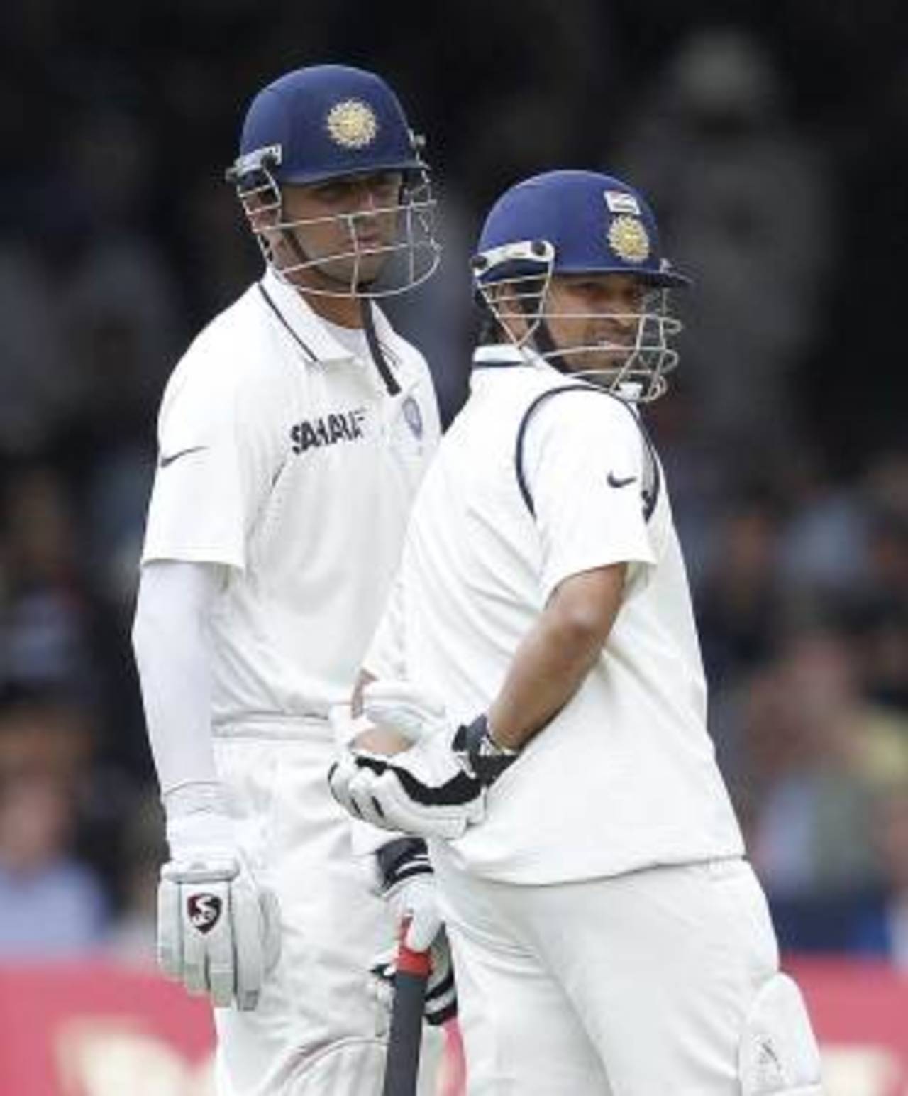 Rahul Dravid and Sachin Tendulkar steadied India after the openers fell, England v India, 1st Test, Lord's, 3rd day, July 23, 2011