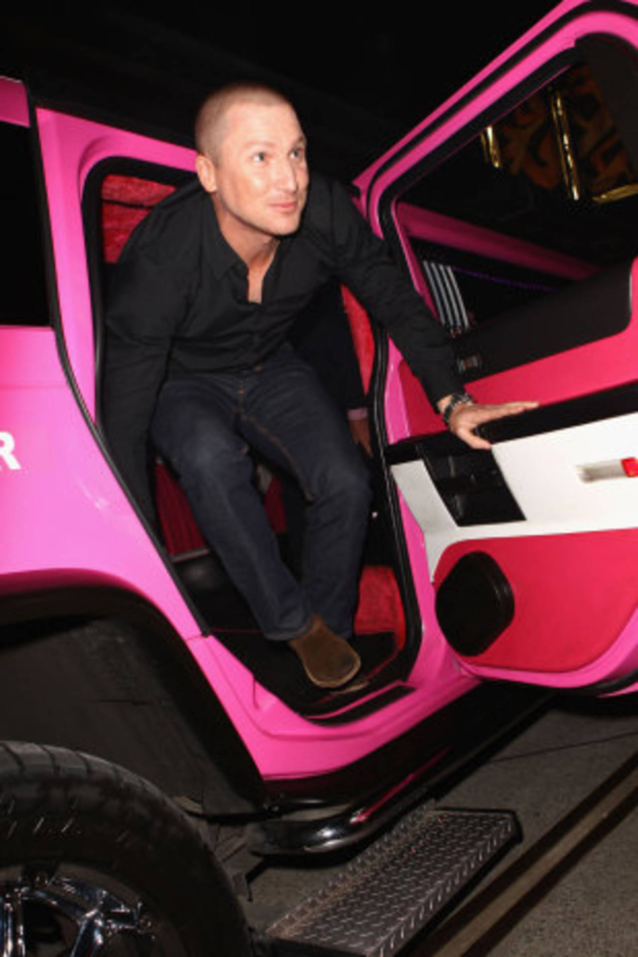 Brad Haddin emerges from a pink stretch Hummer at the launch party for the Big Bash League at Sydney's Carriageworks in July 2011, epitomising the showbiz feel of the tournament's beginning&nbsp;&nbsp;&bull;&nbsp;&nbsp;Getty Images