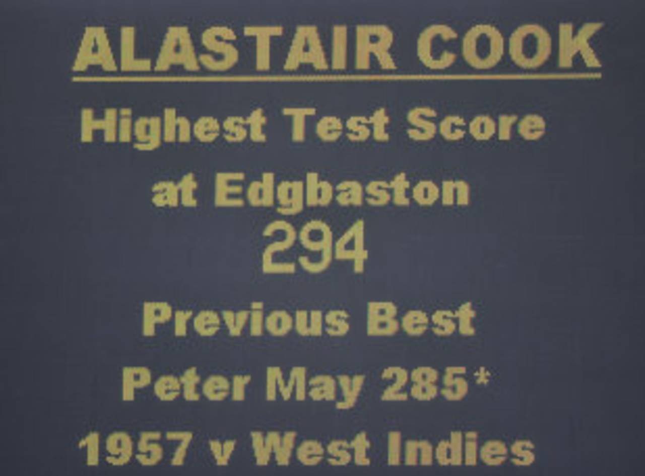 Alastair Cook's 294 at Edgbaston came after he had scored 20 runs in the first two Tests of the series against India&nbsp;&nbsp;&bull;&nbsp;&nbsp;AFP