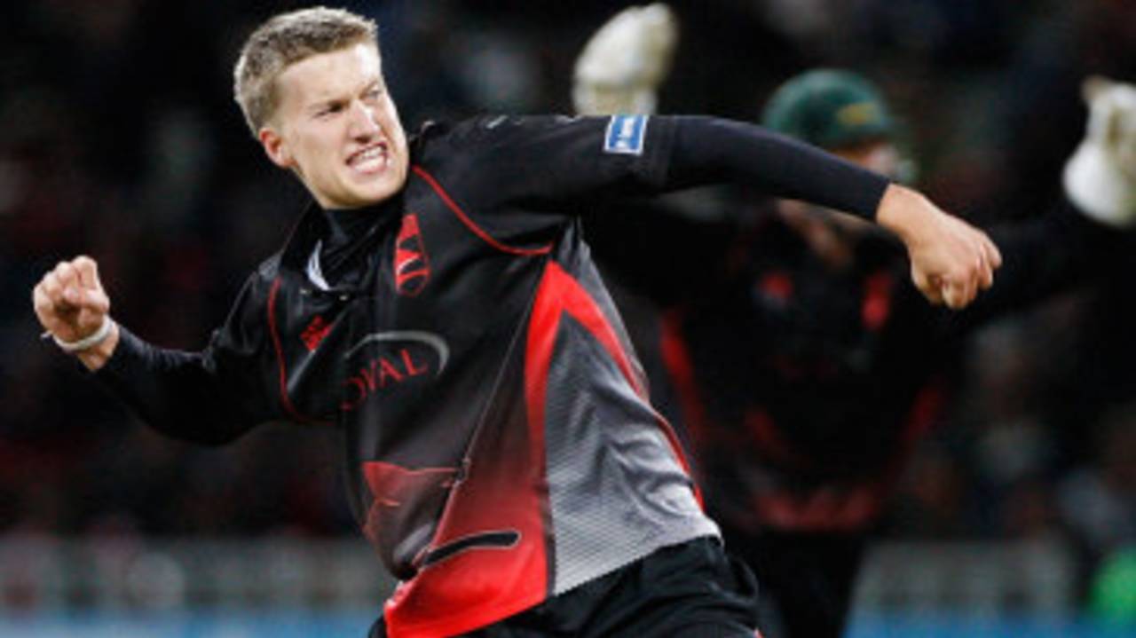 Josh Cobb took four wickets in a man-of-the-match performance that gave Leicestershire the title, Leicestershire v Somerset, Final, Friends Life t20, Edgbaston, August 27 2011