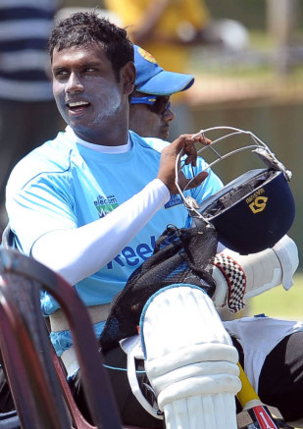 Angelo Mathews waits for his turn in the nets, Galle, August 30, 2011