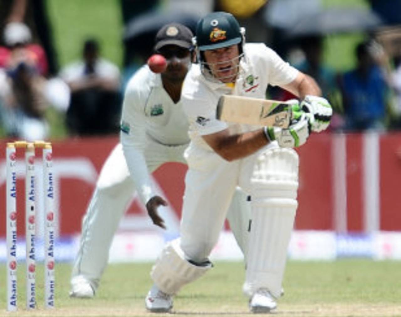 Ricky Ponting steadied Australia after some initial jitters, Sri Lanka v Australia, 1st Test, Galle, 1st day, August 31, 2011