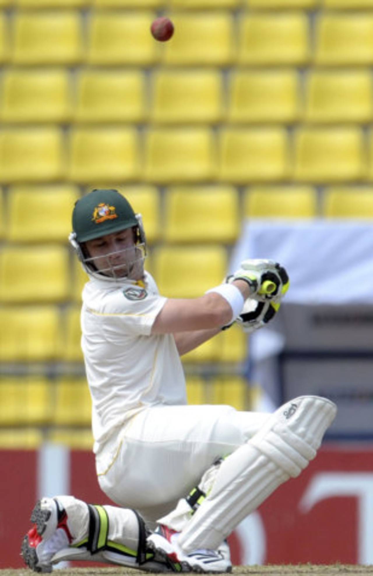 Phillip Hughes ducks under a short ball, Sri Lanka v Australia, 2nd Test, Pallekele, 2nd day, September 9, 2011