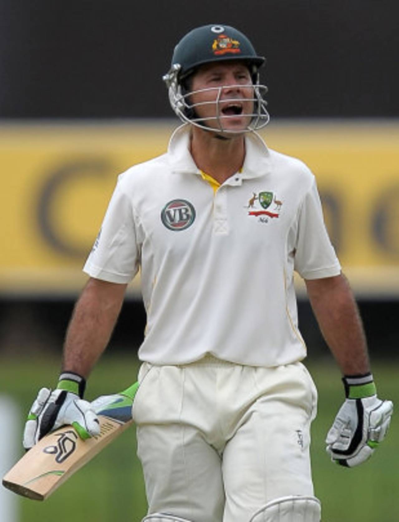 Ricky Ponting reacts after being dismissed, Sri Lanka v Australia, 3rd Test, SSC, Colombo, 1st day, September 16, 2011
