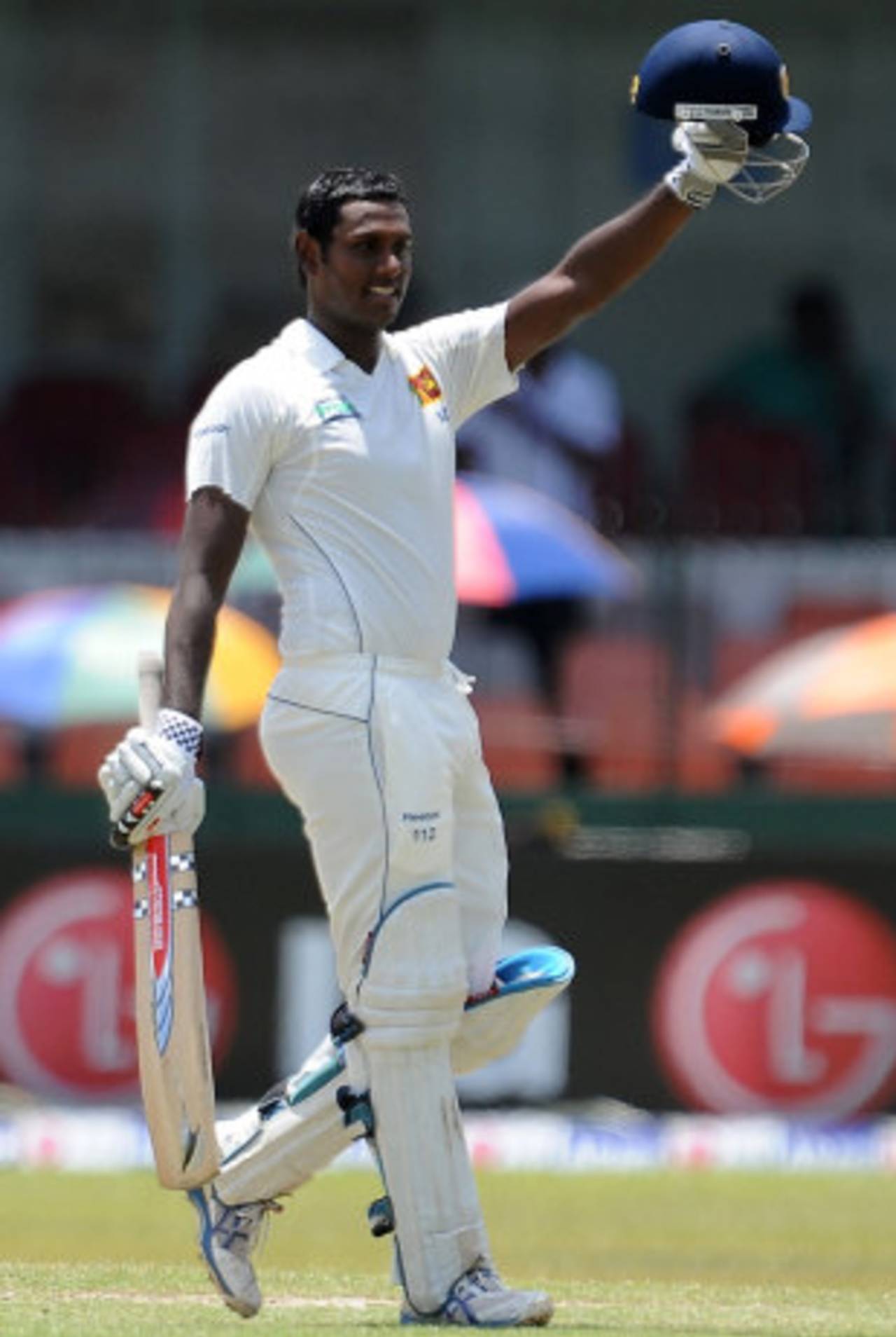 Angelo Mathews reached his hundred off 256 balls, Sri Lanka v Australia, 3rd Test, SSC, Colombo, 4th day, September 19, 2011