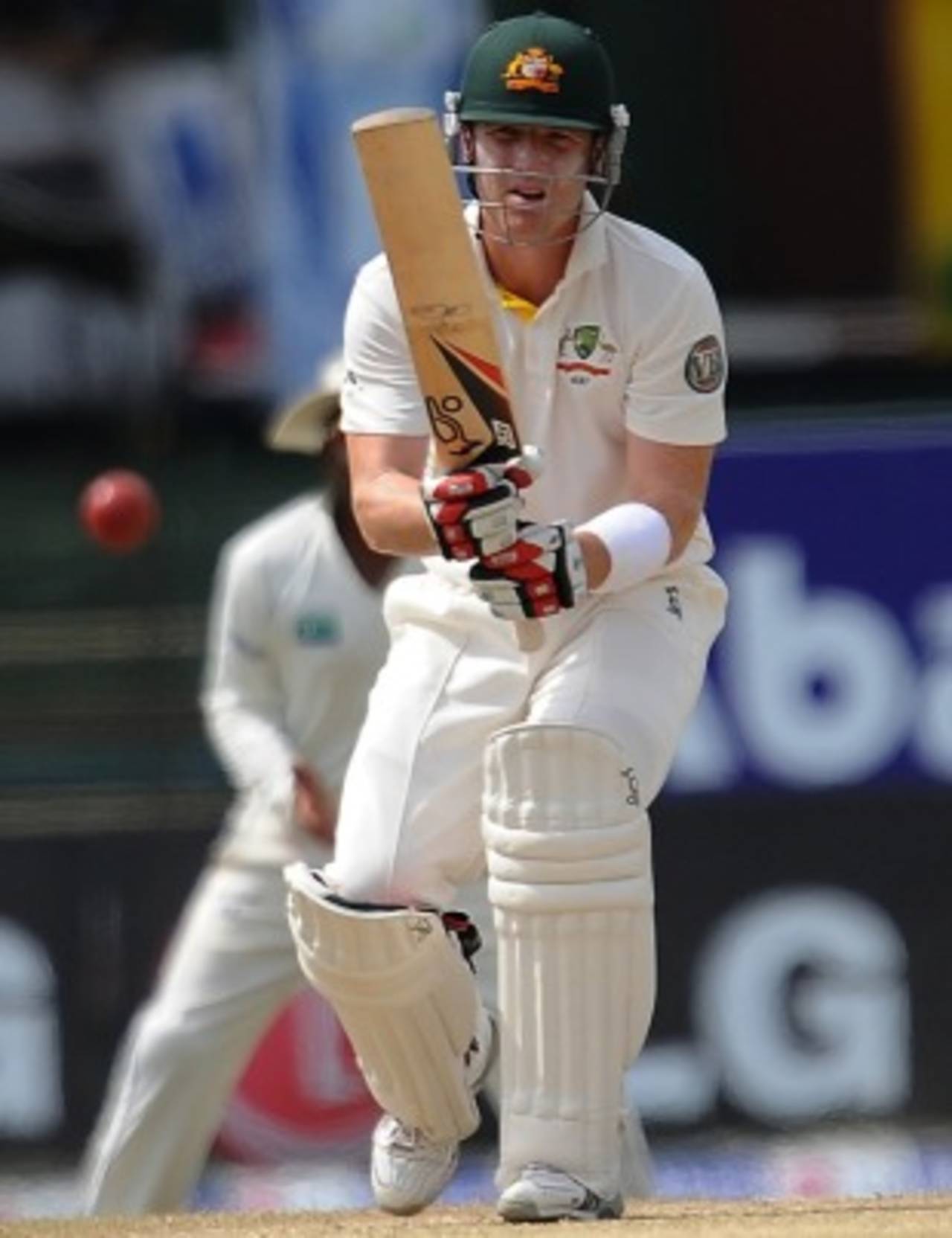 Brad Haddin defends during his 30, Sri Lanka v Australia, 3rd Test, Colombo, 5th day, September 20, 2011