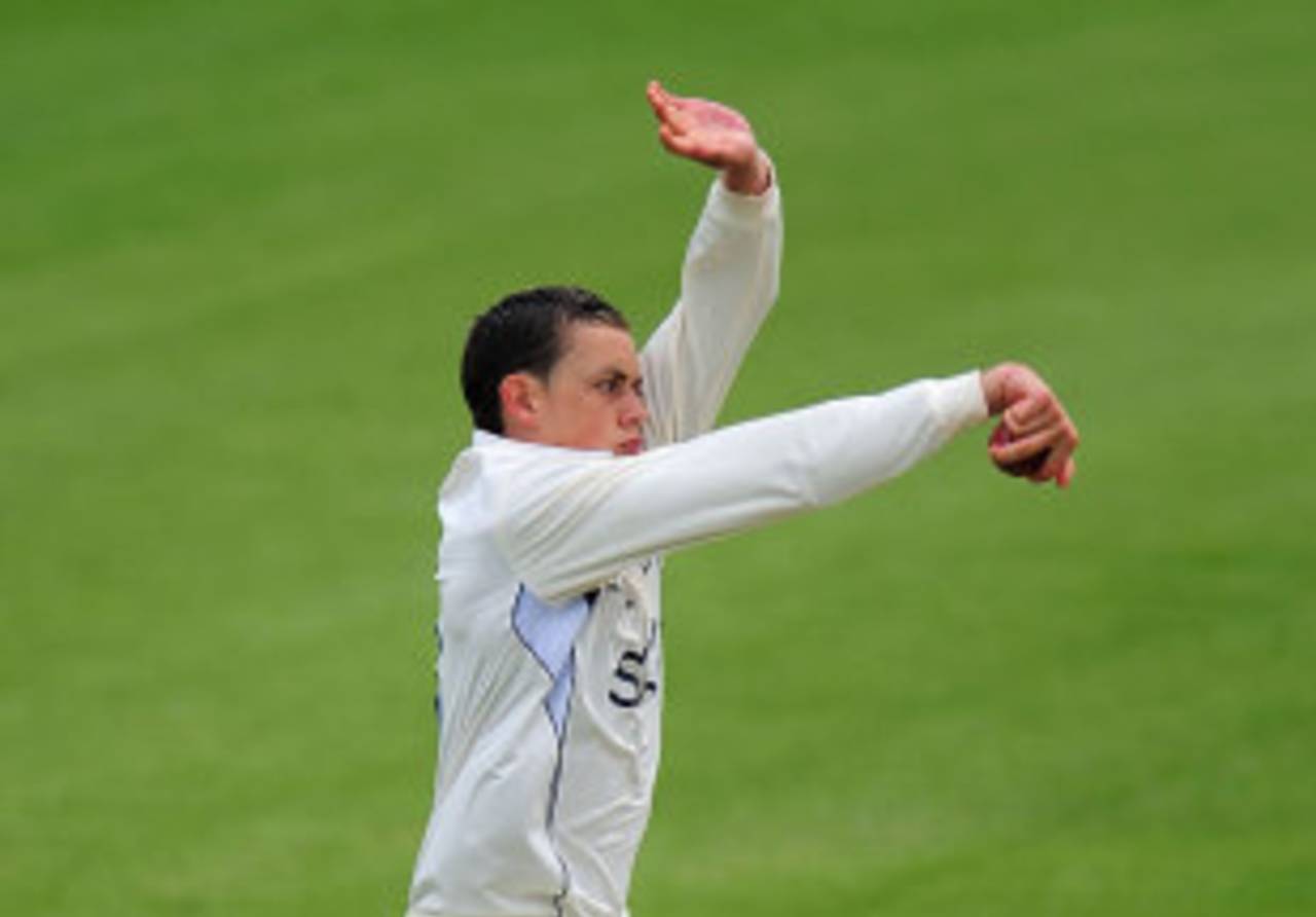 Maurice Holmes in action, Warwickshire v Lancashire, County Championship, Division One, Edgbaston, May 6, 2011