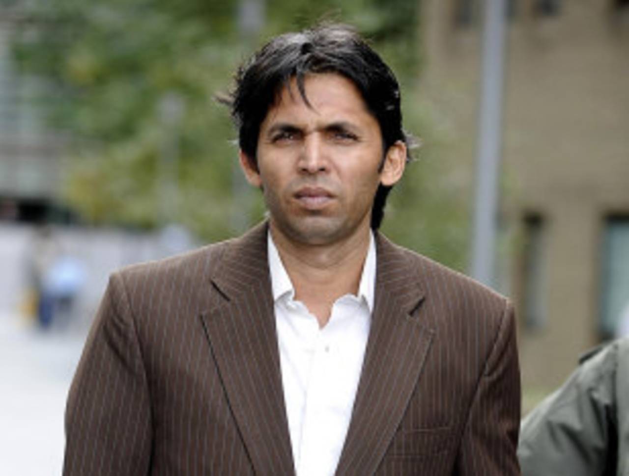 Mohammad Asif outside court ahead of the second day of his trial, Southwark, October 5, 2011