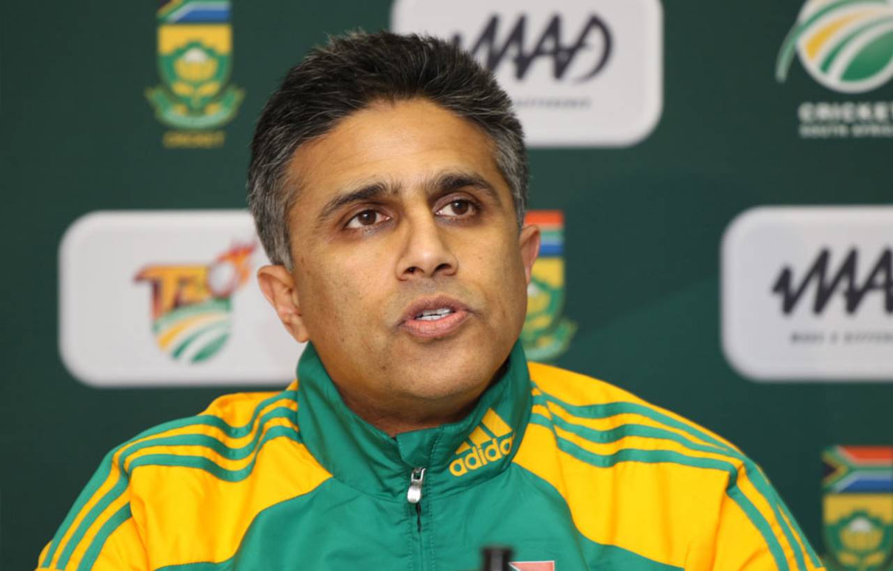 South Africa's team manager Mohammad Moosajee speaks to the press, Cape Town, October 11, 2011