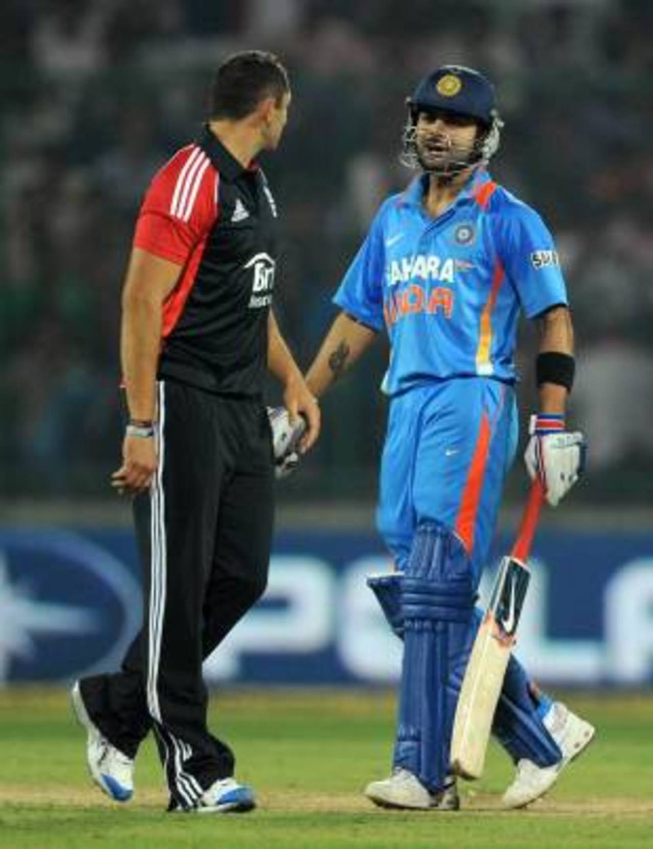 There were plenty of words between Virat Kohli and the England bowlers, India v England, 2nd ODI, Delhi, October 17 2011