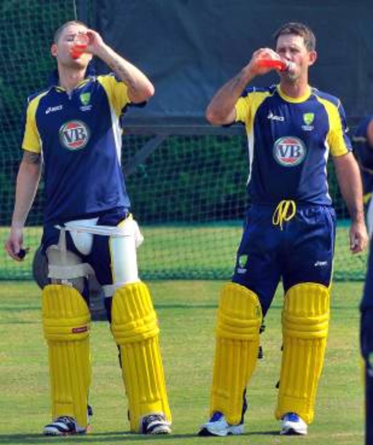 Michael Clarke and Ricky Ponting have a breather, Centurion, October 18, 2011