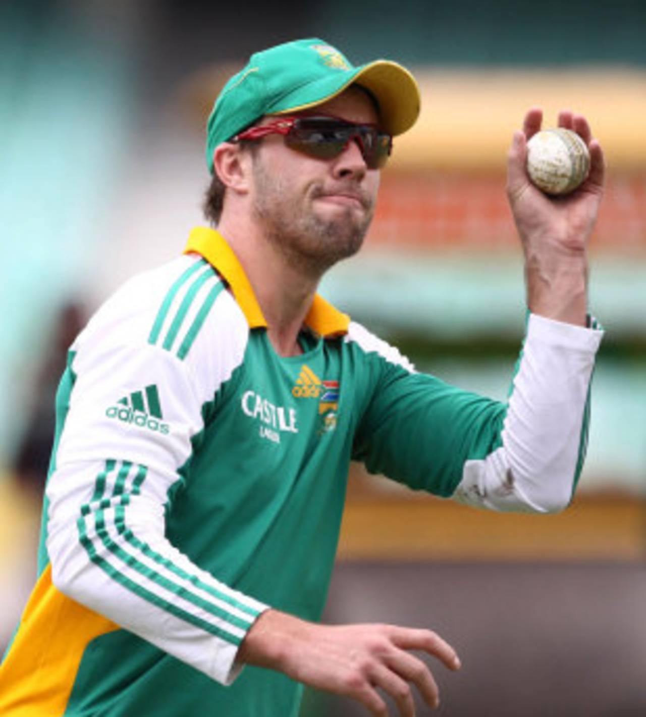 AB de Villiers at South Africa's training session, Durban, October 27, 2011