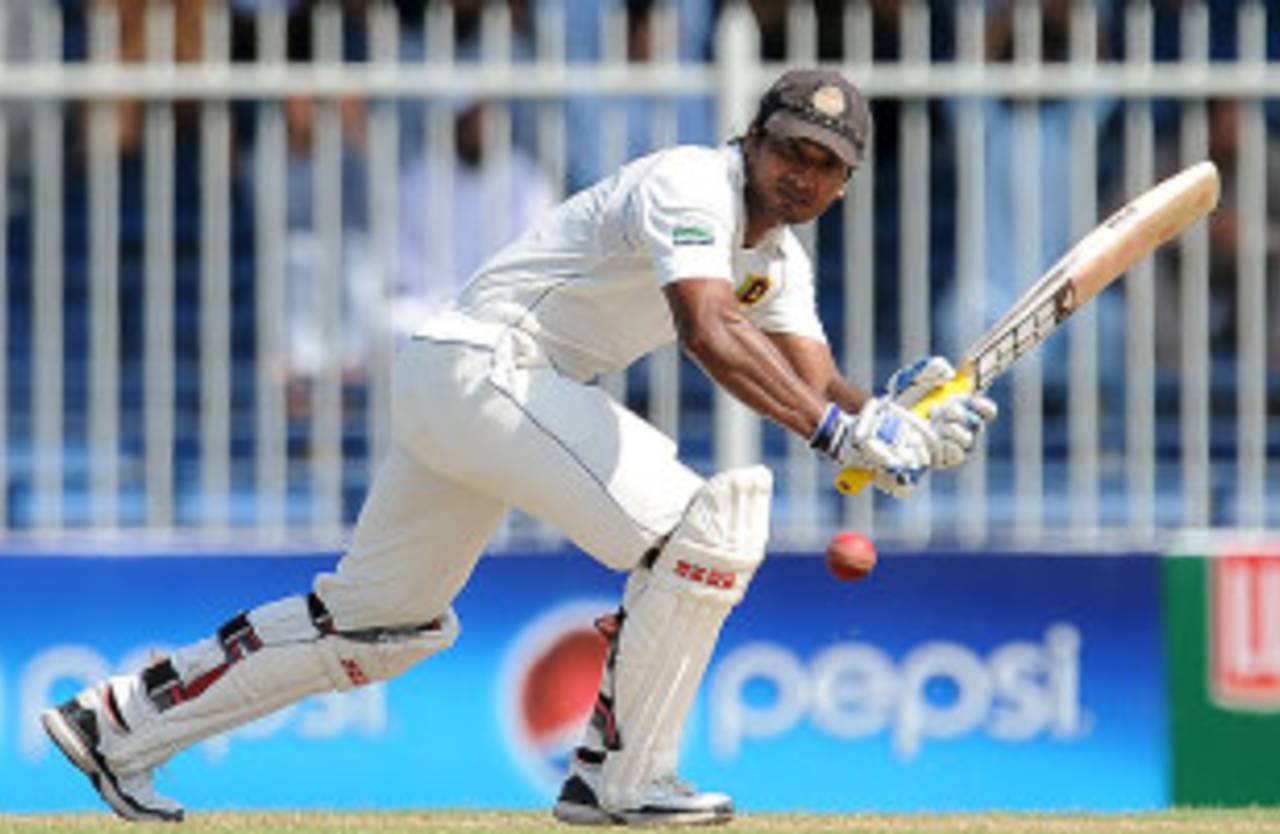 Kumar Sangakkara turns it to the on side, Pakistan v Sri Lanka, 3rd Test, Sharjah, 2nd day, November 4, 2011