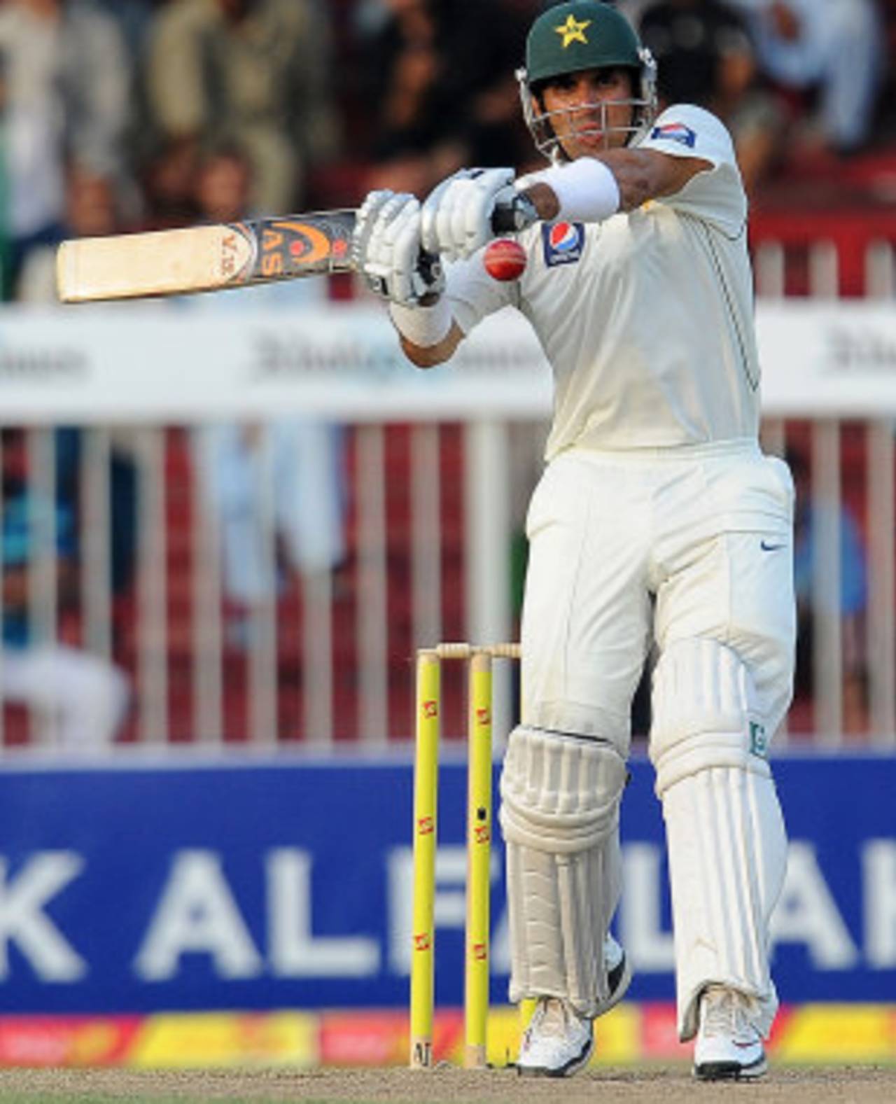 Misbah-ul-Haq carved out a patient fifty, Pakistan v Sri Lanka, 3rd Test, Sharjah, 3rd day, November 5, 2011