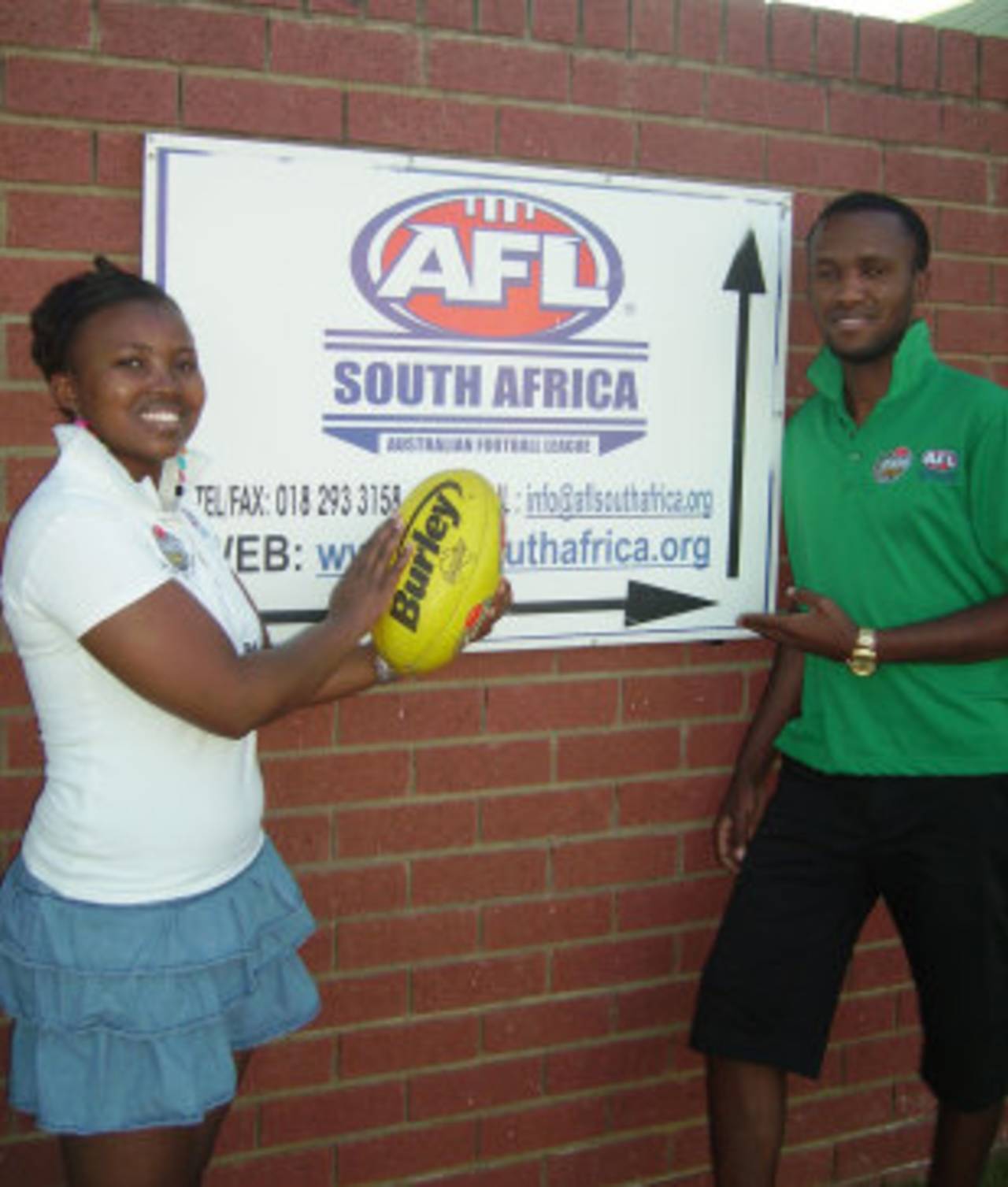 Phindile Kambule and July Machethe at AFL South Africa's office in Potchefstroom, November 5, 2011