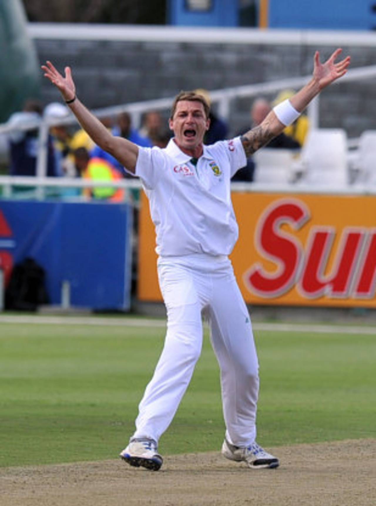 Dale Steyn successfully appeals for Shaun Marsh's wicket, South Africa v Australia, 1st Test, Cape Town, 1st day, November 9, 2011