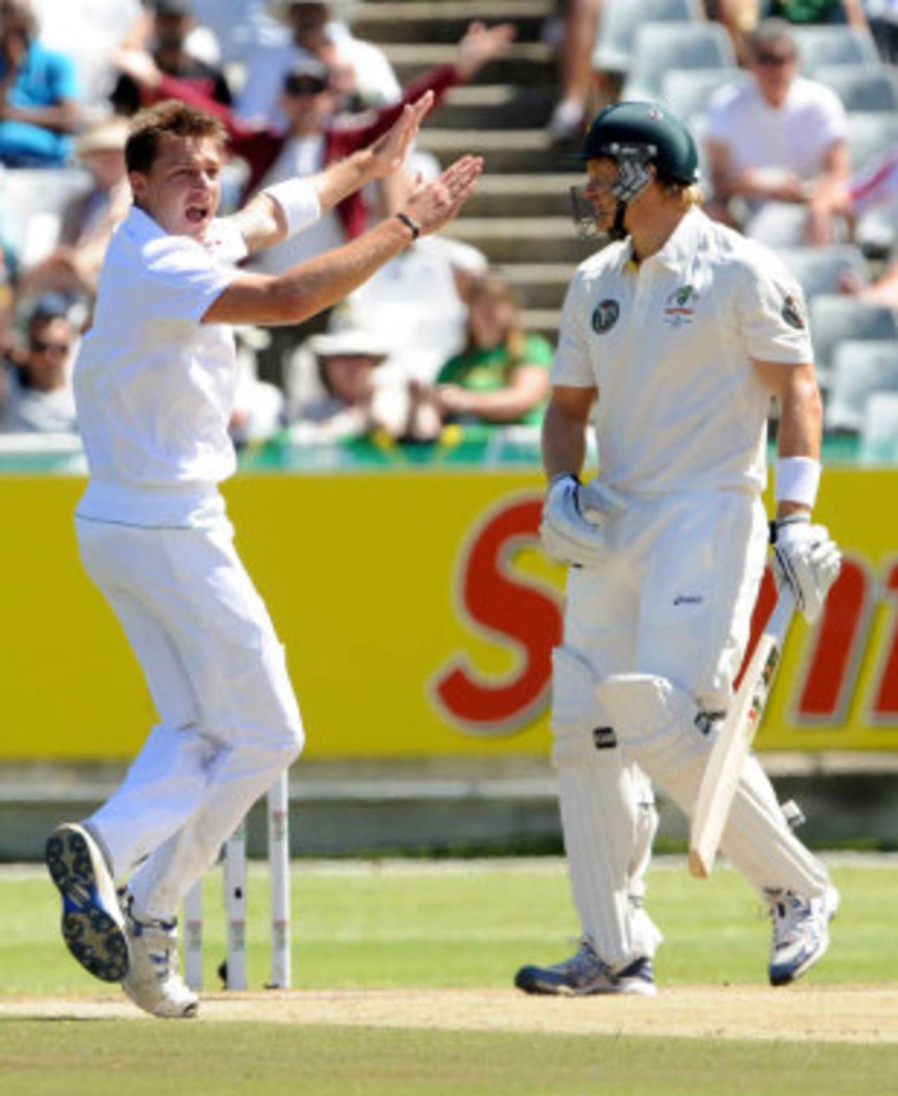 Shane Watson was adjudged lbw off Dale Steyn, South Africa v Australia, 1st Test, Cape Town, 2nd day, November 10, 2011