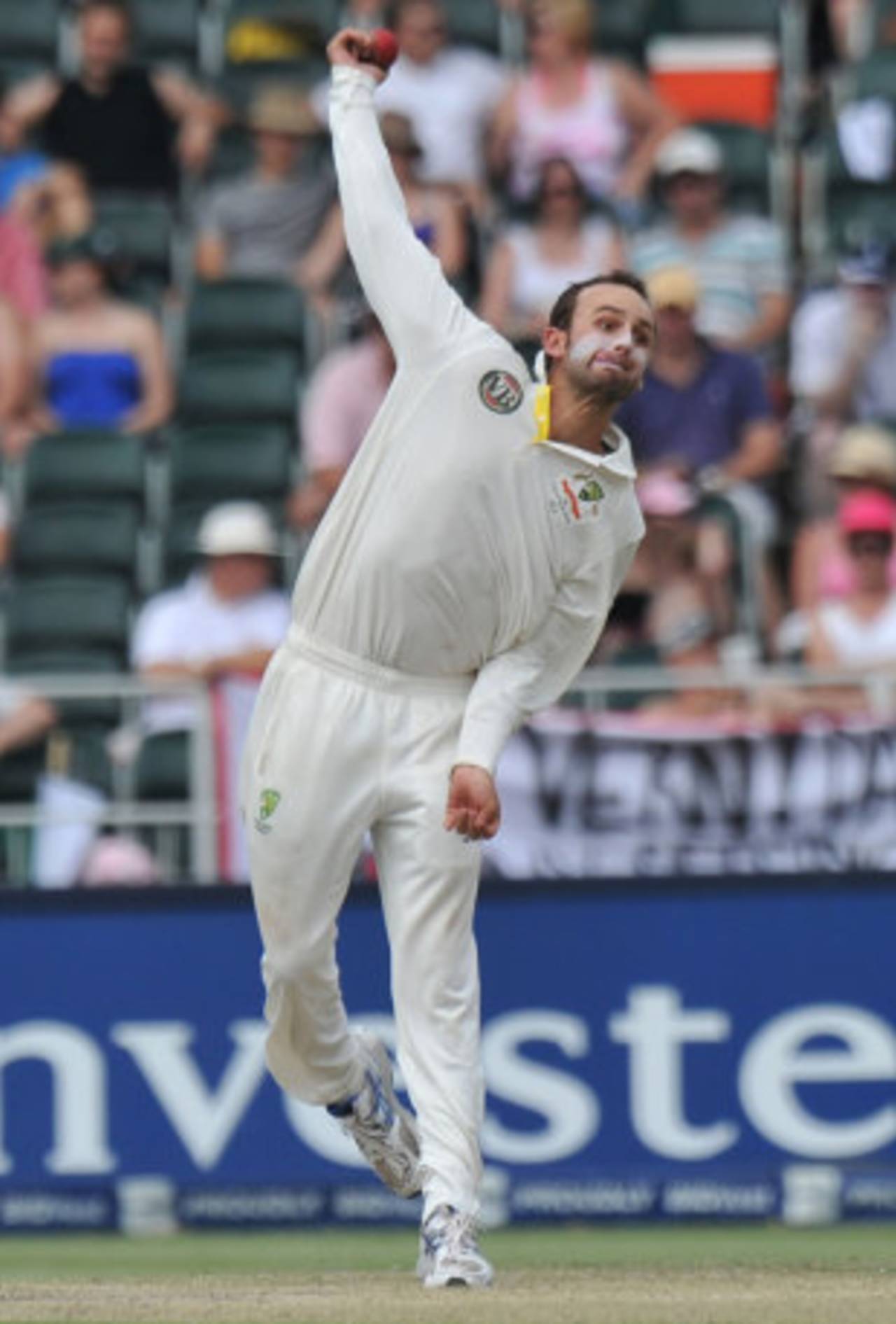 Nathan Lyon has been counselled to work on delivering his off breaks from closer to the stumps&nbsp;&nbsp;&bull;&nbsp;&nbsp;AFP