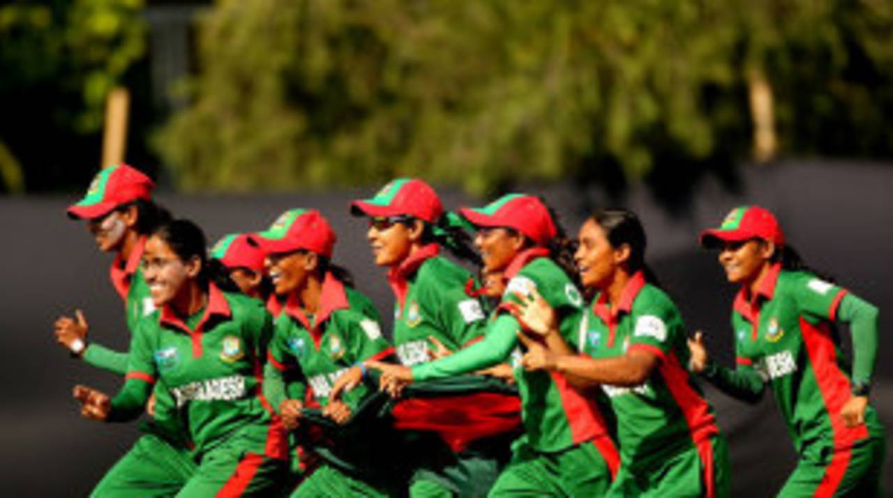 Bangladesh Women celebrate their win against USA Women, Bangladesh v USA, ICC Women's World Cup Qualifier, Savar, November 24, 2011